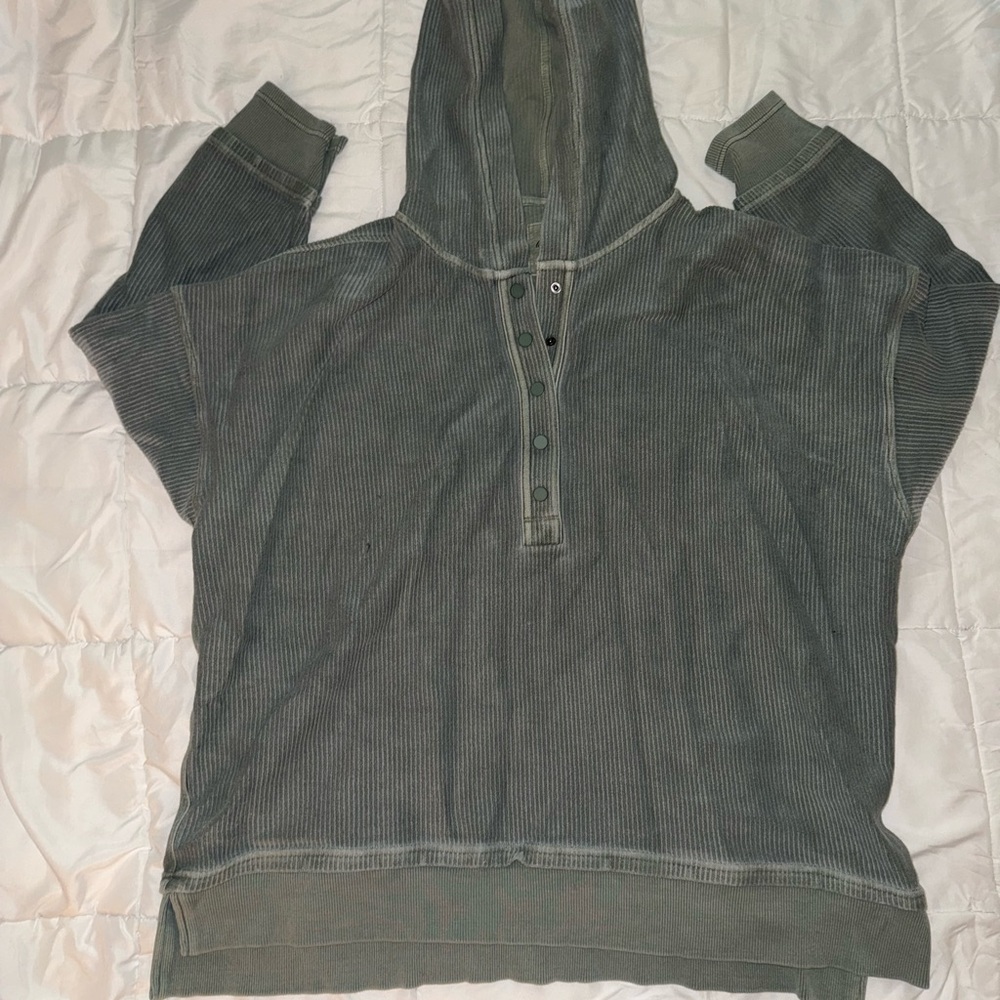 Aerie Green Hooded Sweater